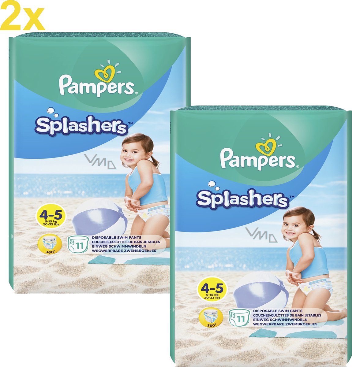 Couches-Culottes de Bain Jetables Pampers Splashers - Taille 4-5