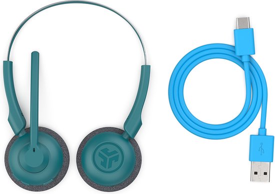 JLab Go Work Pop Headset met Microfoon - Draadloze Headset Bluetooth - Noise Cancelling Microfoon - 50 Uur Speeltijd - Groen