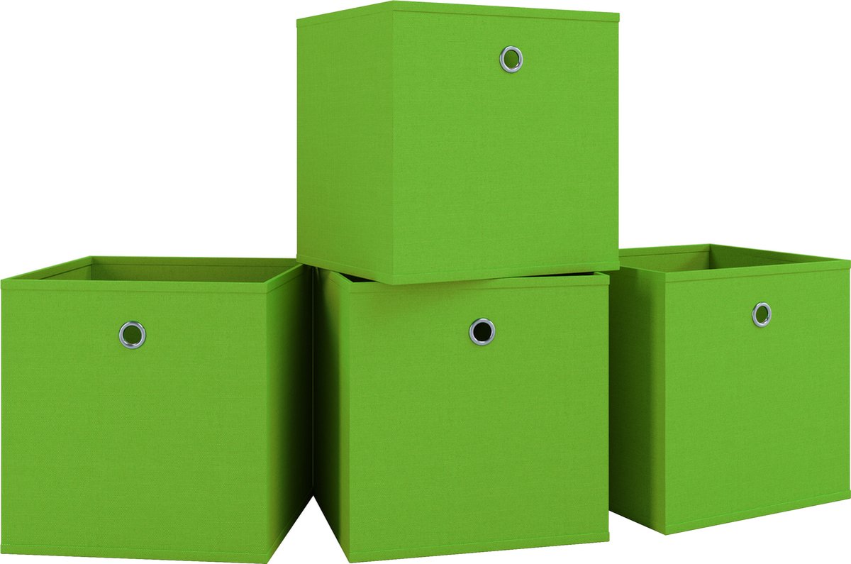 VCM Set van 4 opvouwbare box stoffen box opvouwbare plank box opslag boxen Set van 4 opvouwbare box stoffen box opvouwbare plank box opslag boxen