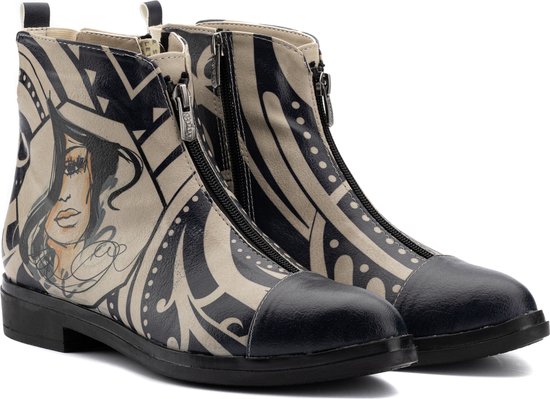 GOBY - Fille avec une Pearl - Bottine - Botte - Bottes femmes - Bottes pour dames - Bottes pour dames - Bottine - Fait à la main - Taille 42
