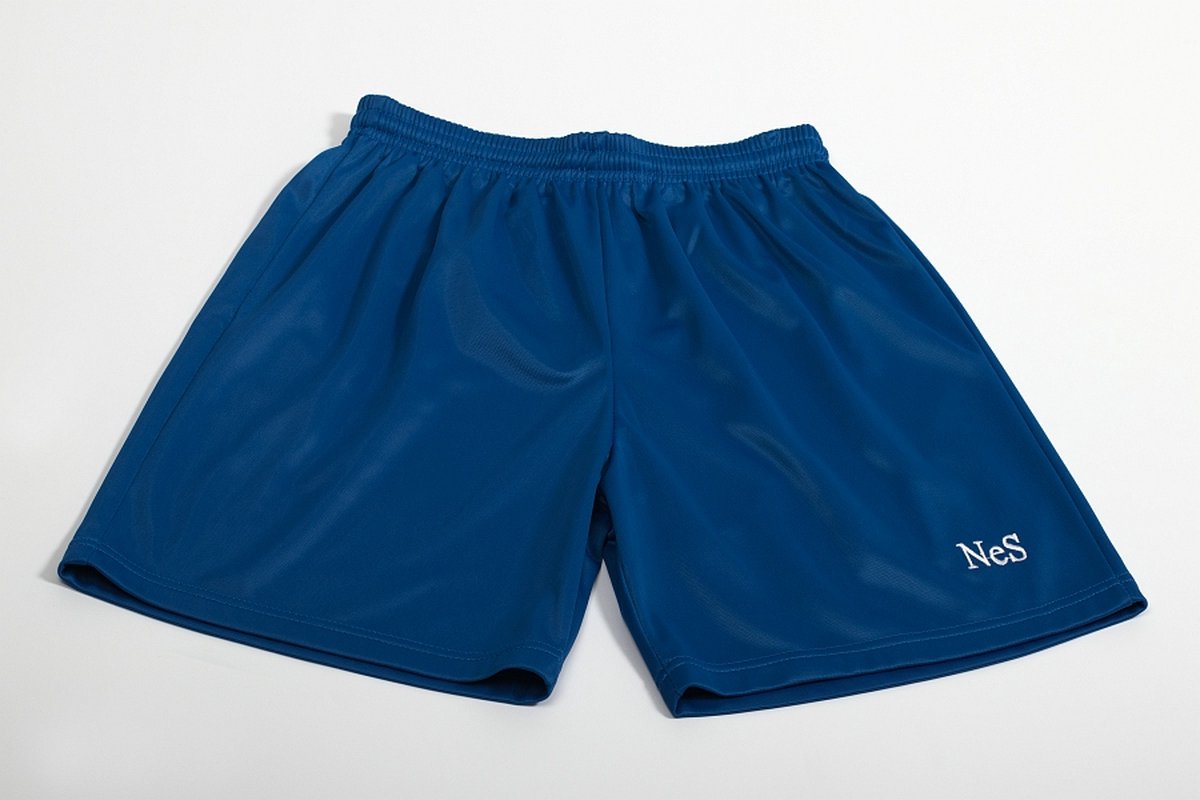 NeS Roma - Voetbalbroek - Sportbroek - Voetbalshort - Blauw - Maat S