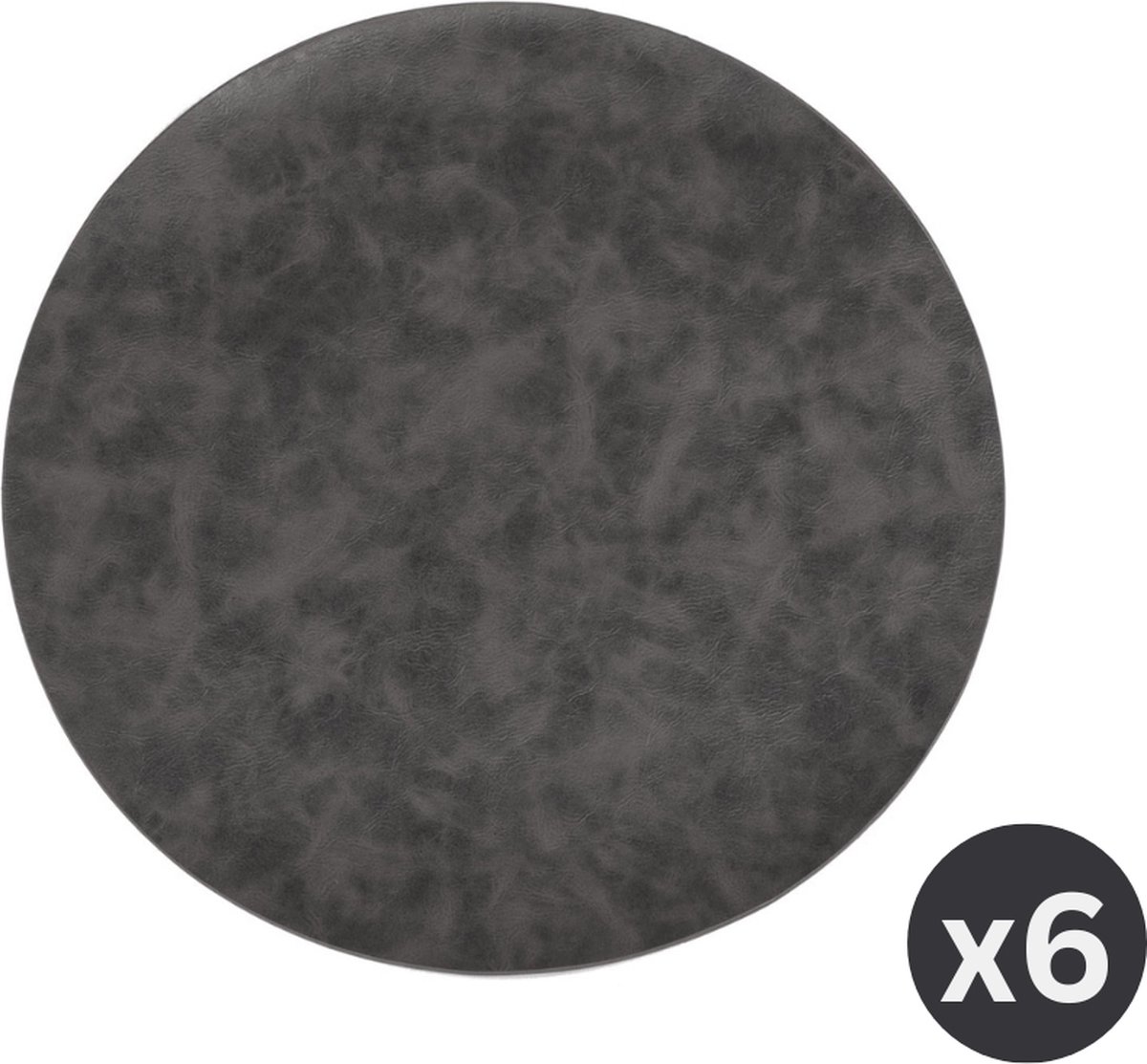 Tuscan placemat rond, dia 38 cm, SET/6, charcoal