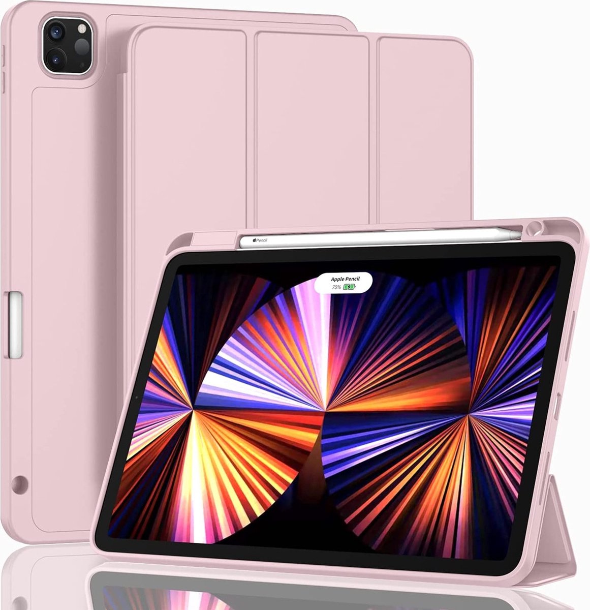 geschikt voor iPad Pro 11 inch Folio Hoes | geschikt voor iPad Pro 11 beschermhoesje | Siliconen Folding cover | Flex geschikt voor iPad Pro Case | Stootrand bumper hoesje | geschikt voor iPad Pro (2022/2021/2020) Case - Roze | roze