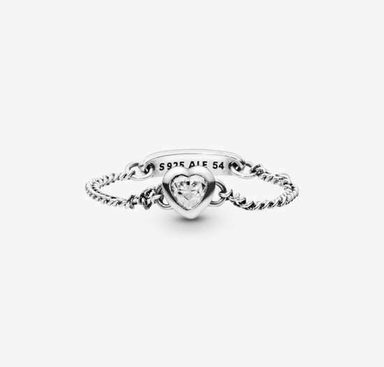 Pandora Spirited Heart Chain Ring with Clear Zirconia 197191cz maat 54 |  bol.com