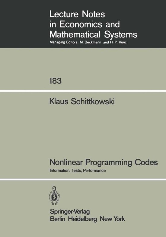 Nonlinear Programming Codes - cover