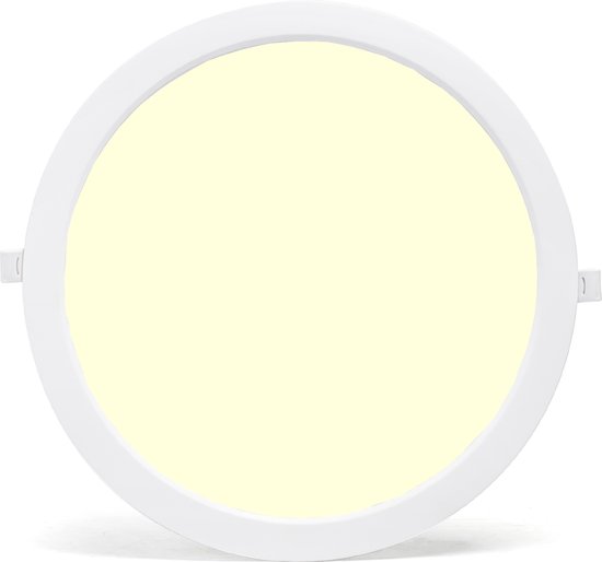 LED Paneel - Downlight - Aigi - Warm Wit 3000K - 24W - Ø30 - Inbouw - Rond - Wit - Flikkervrij