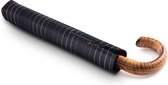 Opvouwbare Paraplu Geruit Zwart met houten handvat - S570 - Dsn 101 cm - Opgevouwen 43 cm - Knirps