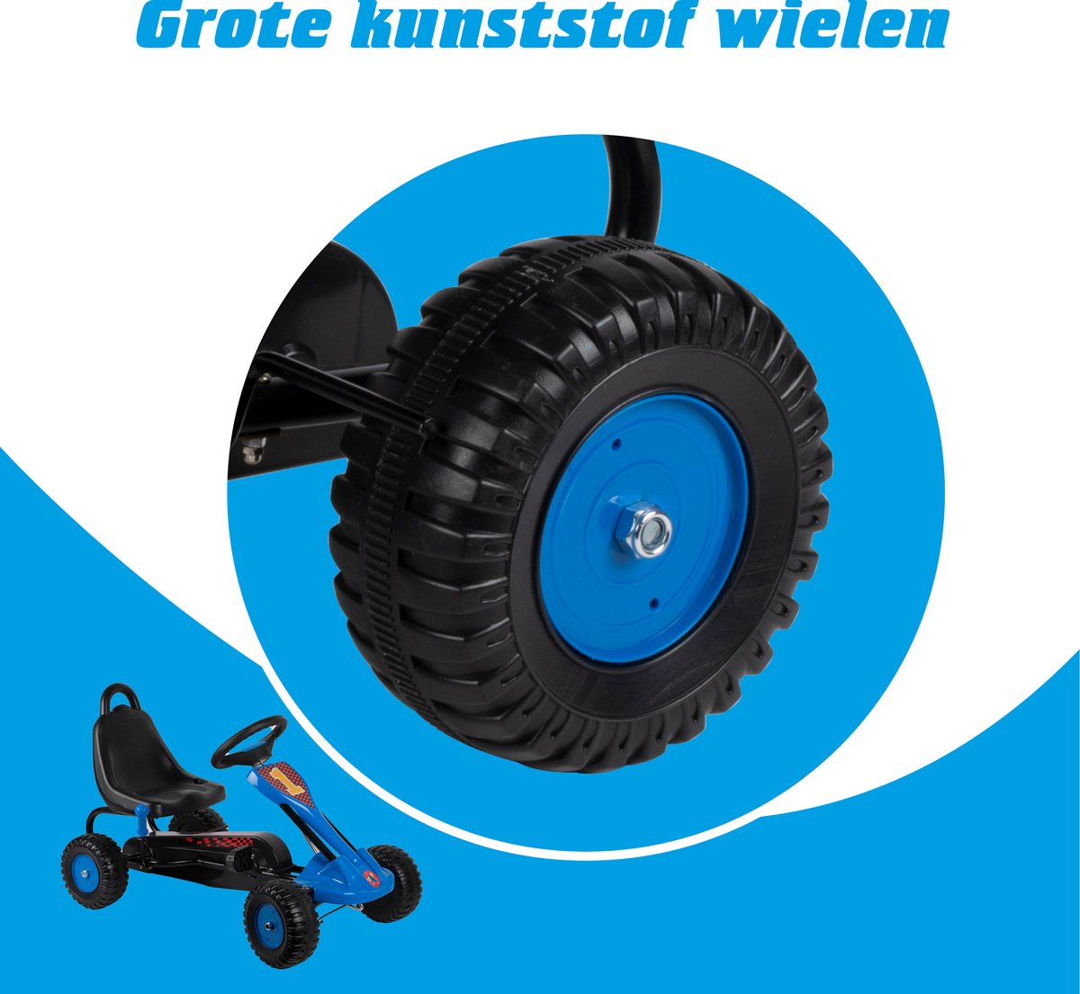 Eddy Toys Skelter - Go Kart met Handrem voor max. 35 KG - Speelgoed Buiten - Speelgoed 3 Jaar - Blauw — afbeelding 7