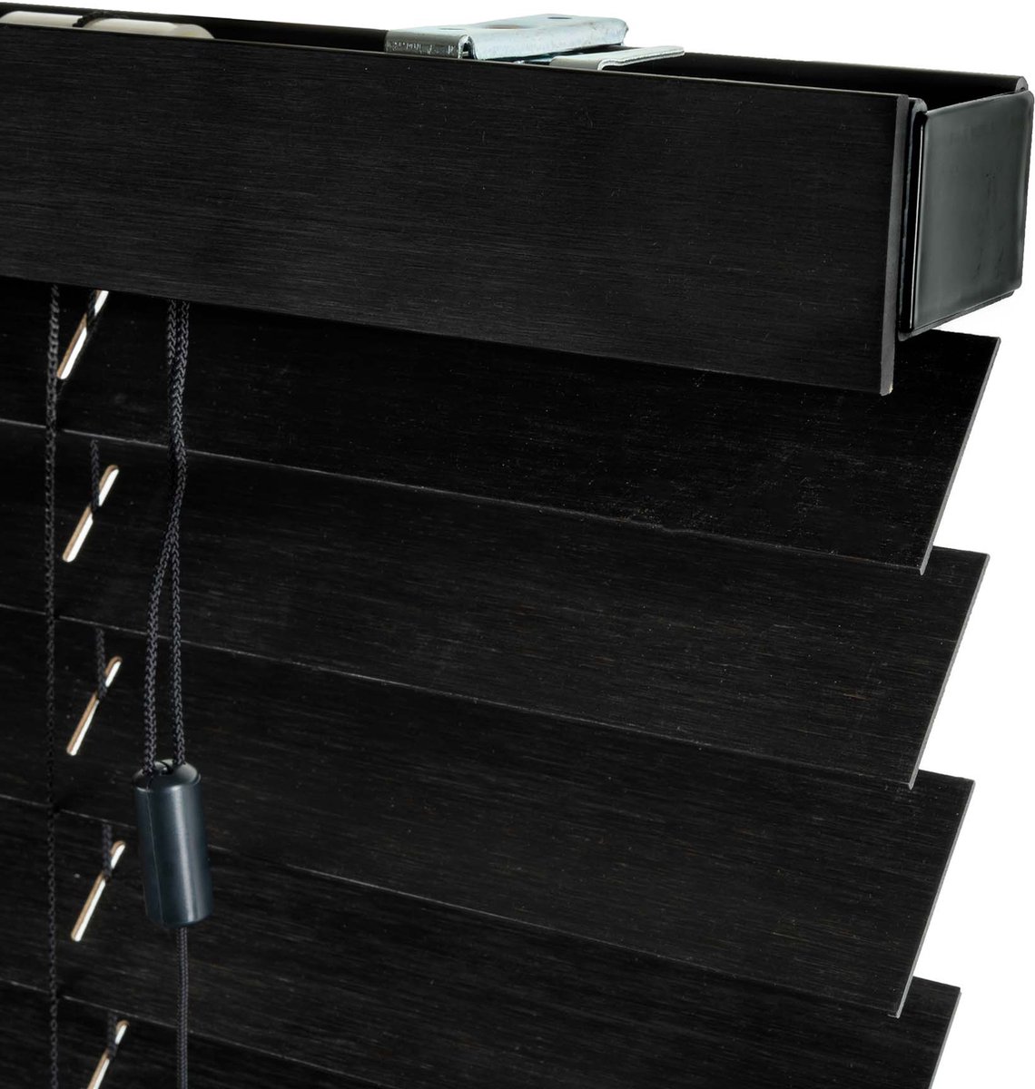 Dutchblinds® Bamboe Jaloezieën - 50mm - Zwart - 280 x 175 cm - Breedtematen van 40 t/m 300 cm