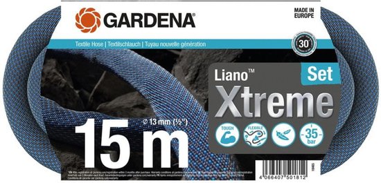 GARDENA Liano™ Xtreme 18465-20 Textielslangset 15 m 1/2 inch 1 stuk(s)