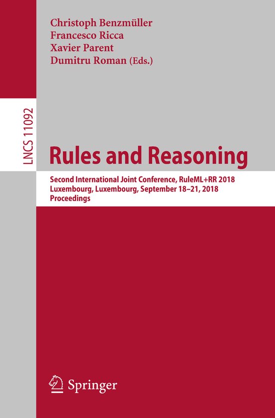 Lecture Notes in Computer Science11092- Rules and Reasoning - cover