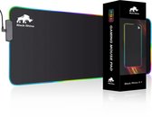 Black Rhino Gaming Muismat XXL - RGB Led Verlicht - Waterproof - Antislip - Microgetextureerde Oppervlakte - 80cm x 40cm - Zwart