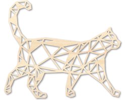 Houten Dierenkop - Lopende Kat - Klein, Populieren triplex