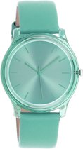 OOZOO Timepieces - Jade groene horloge met jade groene leren band - C11139