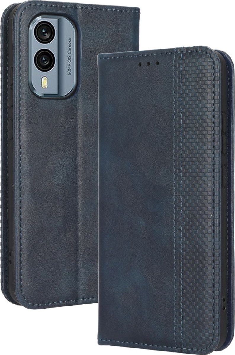 Mobigear Telefoonhoesje geschikt voor Nokia X30 Hoesje | Mobigear Sensation Bookcase Portemonnee | Pasjeshouder voor 3 Pasjes | Telefoonhoesje voor Pinpas / OV Kaart / Rijbewijs - Blauw