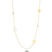 Collier Twice As Nice en argent plaqué or 18 carats, nacre rondes 70 cm