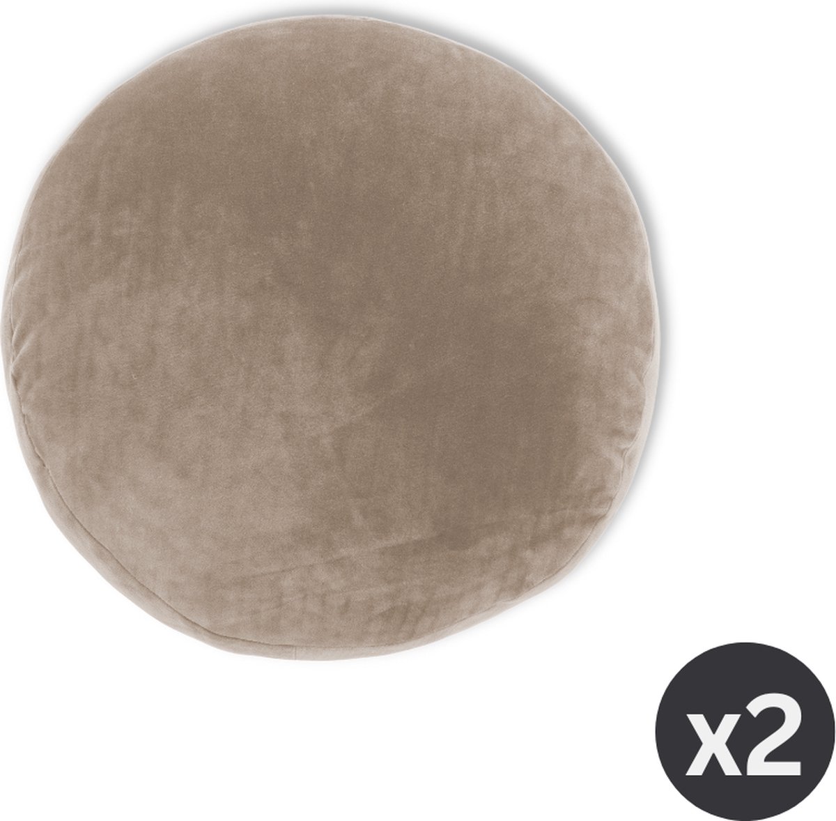 Tiseco Home Studio - Kussen (gevuld) MARSHMALLOW - SET/2 - polyester - teddyvulling - super zacht - Dia 40 cm - Taupe