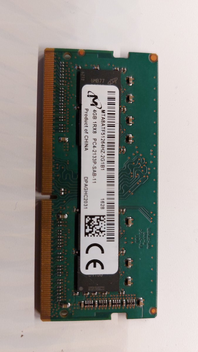 Micron 4 GB DDR4 1Rx8 PC4-2133P-SAB-11 MTA8ATF51264HZ-2G1B1 S0DIMM laptop geheugen