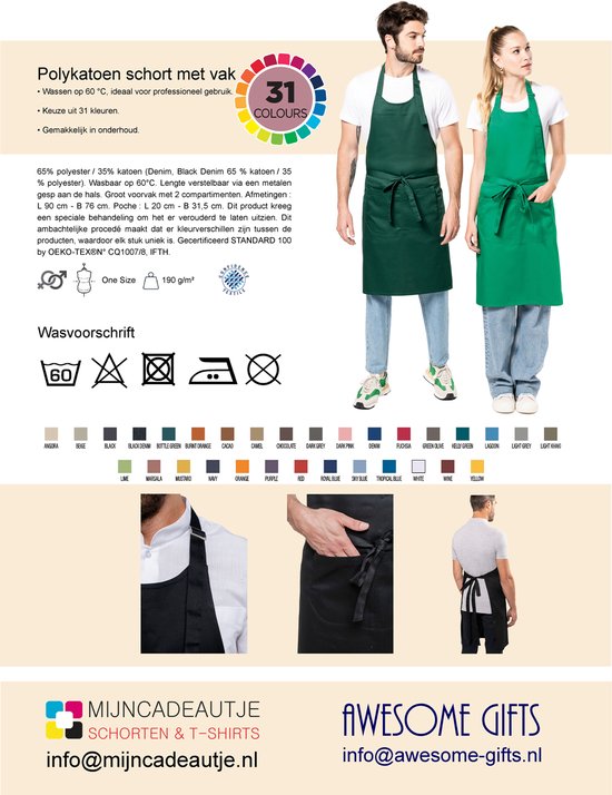 Livorio Premium Lederschürze schwarz aus 100% hochwertigem Leder | BBQ