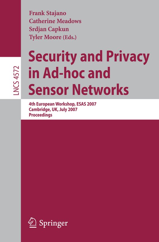 Security and Privacy in Ad-hoc and Sensor Networks - cover