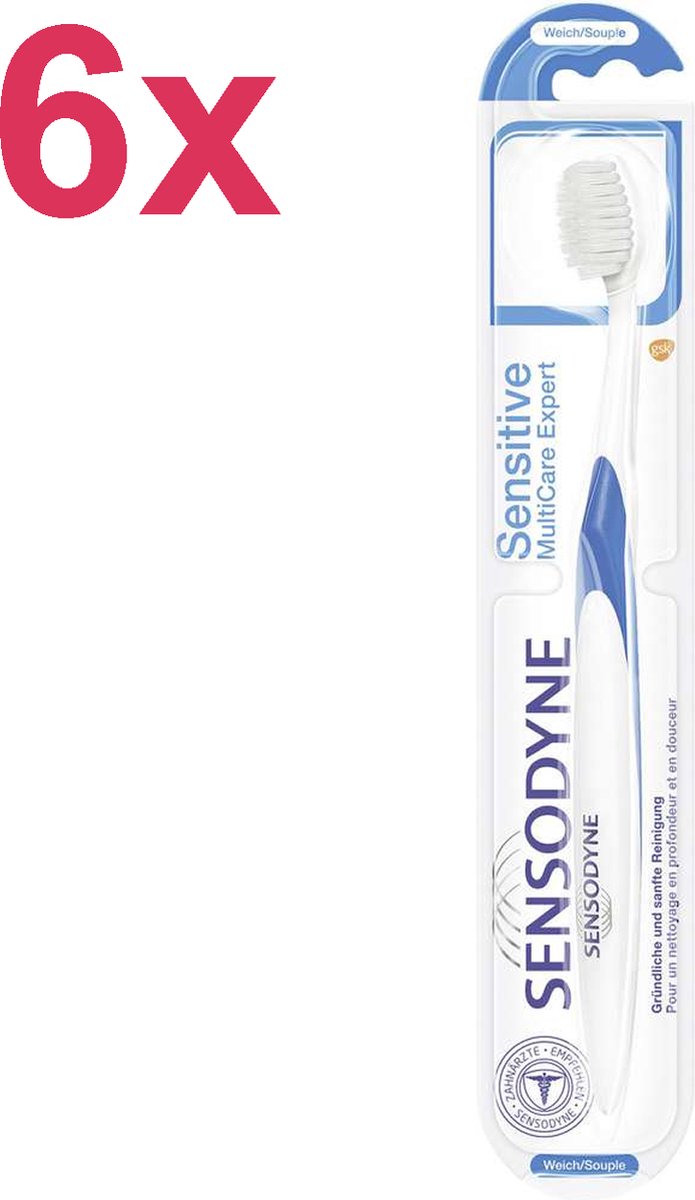 Sensodyne - Sensitive - Soft - MultiCare Expert - Tandenborstel - 6 Stuks