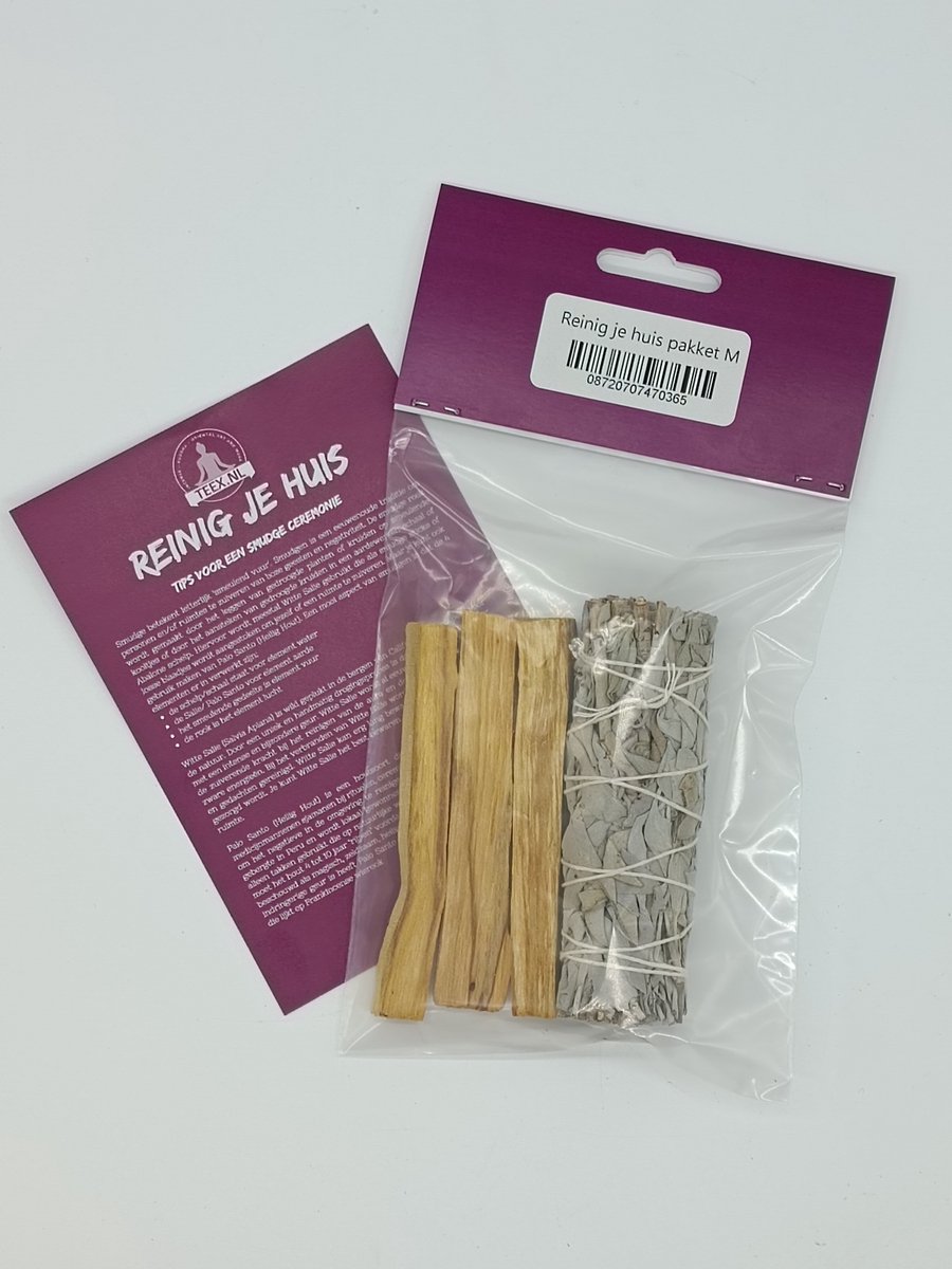 Reinig Je Huis Pakket Large - Smudge - Witte Salie - Palo Santo Energetische Reiniging Original Teex Nl Nederlandse Gebruiksaanwijzing White Sage
