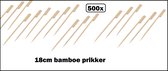 500x Bamboe prikker / bbq pen 18cm - Prikkers BBQ festival thema feest food cocktail