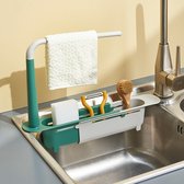 Telescopische Gootsteen Plank Keuken Organizer Sink Afdruiprek Zeep Spons Opslag Mand Houder Rag Handdoek Bar Huishoudelijke Benodigdheden