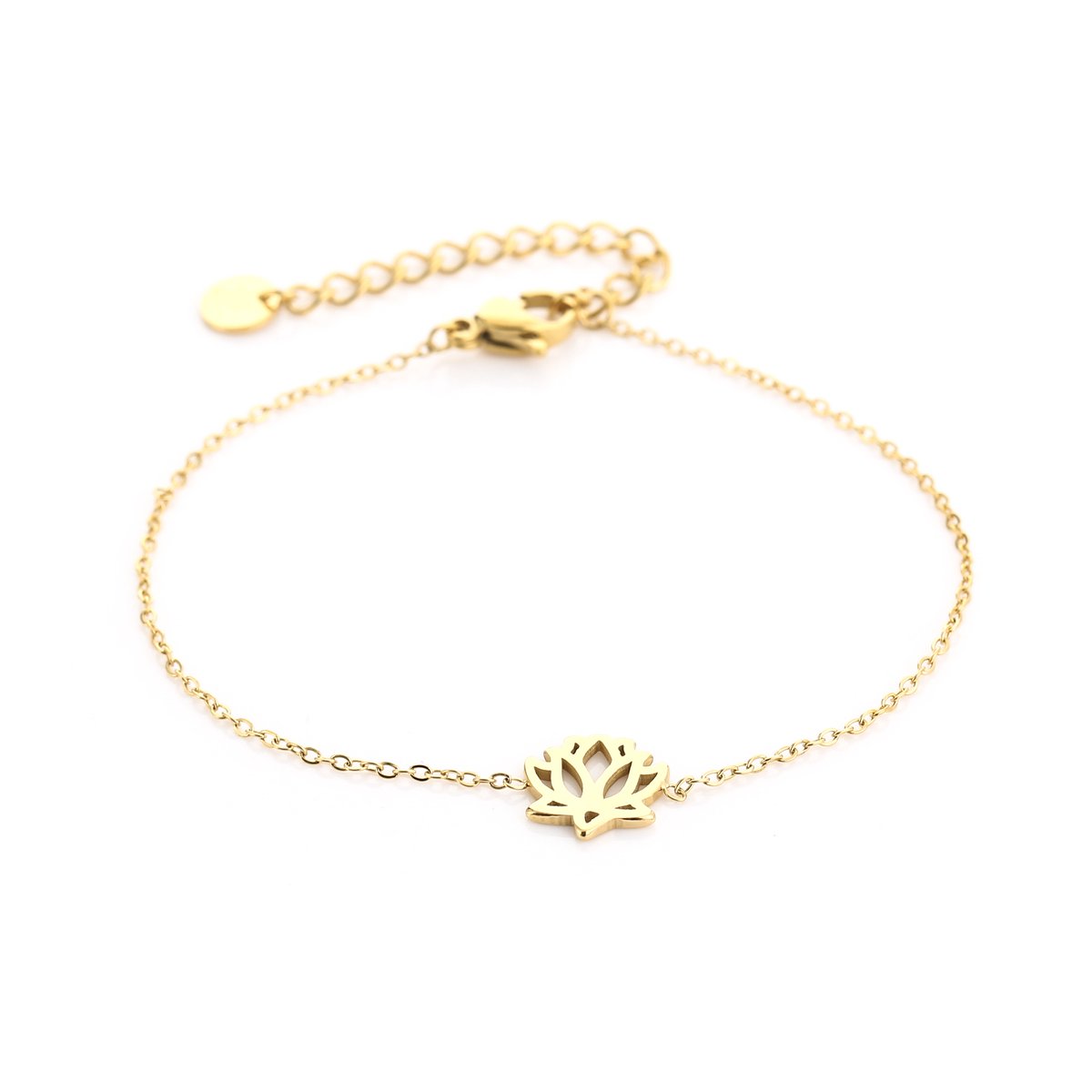 Armband Lotus - Damessieraden - Armband- Accessoires - Goud - Nickel Free - Lotus bloem