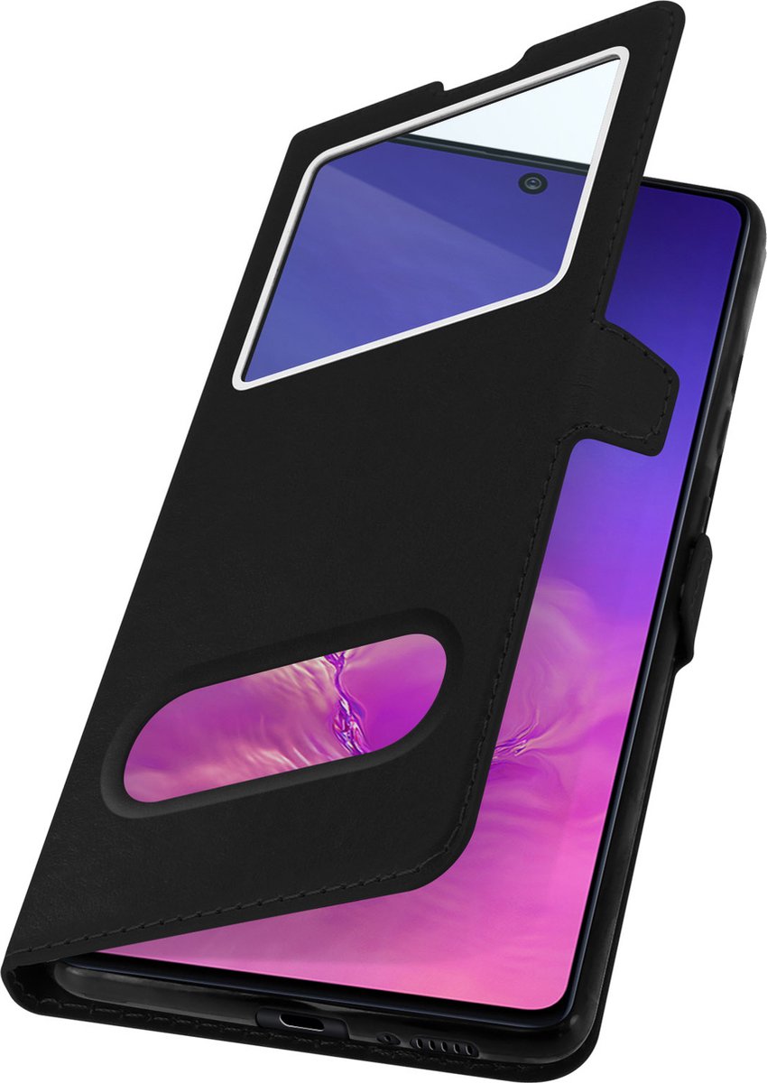 Geschikt voor Samsung Galaxy S10 Lite Vensterhoes met Video Support zwart