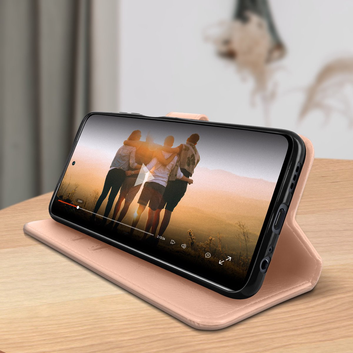 Geschikt voor Xiaomi Redmi Note 10/10s Bookcover Video Support Functie champagne