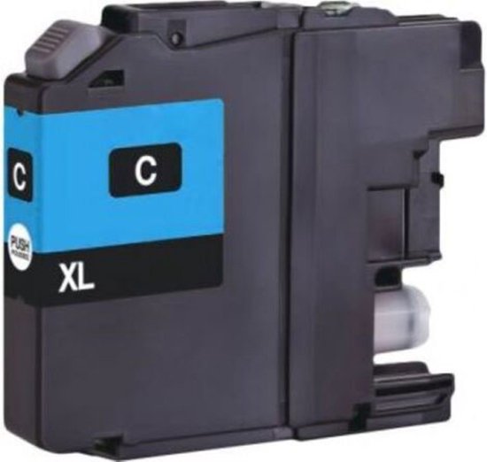 LC-123 Cyaan - Huismerk inktcartridge compatible met Brother DCP J 132 W / Brother DCP J 152W / Brother DCP J 172W / Brother DCP J 552 DW / Brother DCP J 752 DW / Brother MFC J 245 / Brother MFC J 470 DW / Brother MFC J 650 DW / Brother MFC J 6520 DW