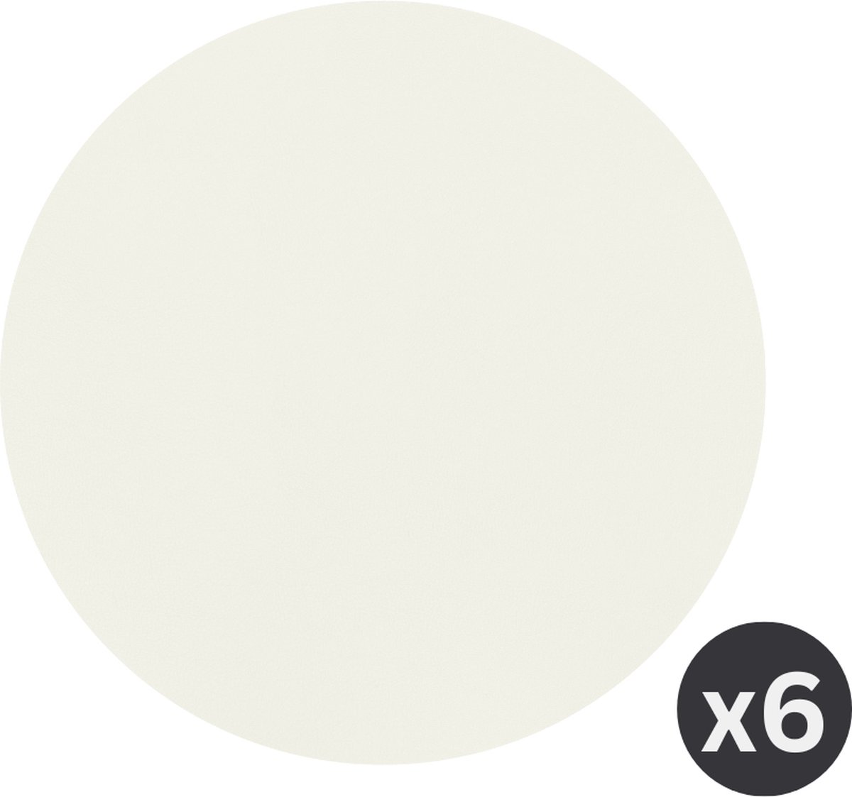 Placemat Togo rond (dia 38cm) - kunststof - wit - SET/6