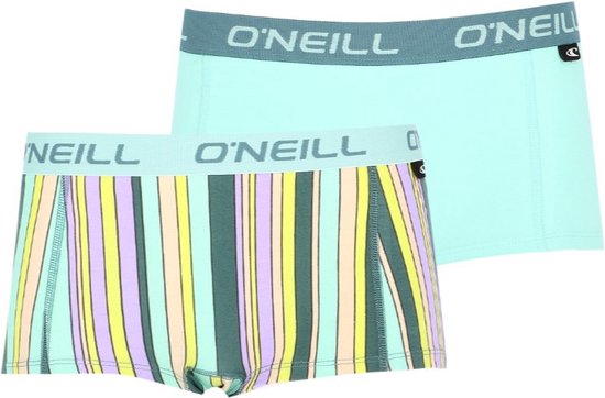 O'Neill dames boxershorts 2-pack - stripe green - XL
