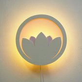 Arnhout - Wandlamp - Lotus - Lely - Roze/ Hout - Binnen