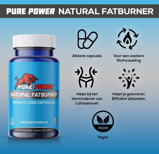 Pure Power Natural Fatburner | 60 vegan caps | Afslankpillen | Weight Loss Caps | Helpt bij het Verminderen van Lichaamsvet | Draagt bij aan Extra Energie | Vermindert het Honger Gevoel | Draagt bij aan een Snellere Stofwisseling | Natuurlijk, Veilig - Senserex