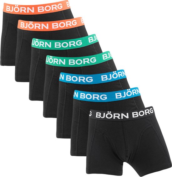 Björn Borg jongens cotton stretch 7P boxers combi zwart - 134/140 | bol.com