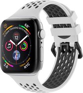 Apple Watch Series 1/2/3/4/5/6/7/8 / SE - Bracelet 38/40/41 - iMoshion Sport avec boucle - Wit / Zwart