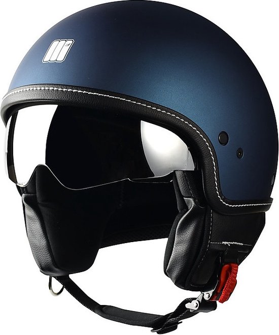 Motocubo beetle | jethelm met vizier | mat blauw | maat M | scooter helm |  bol.com