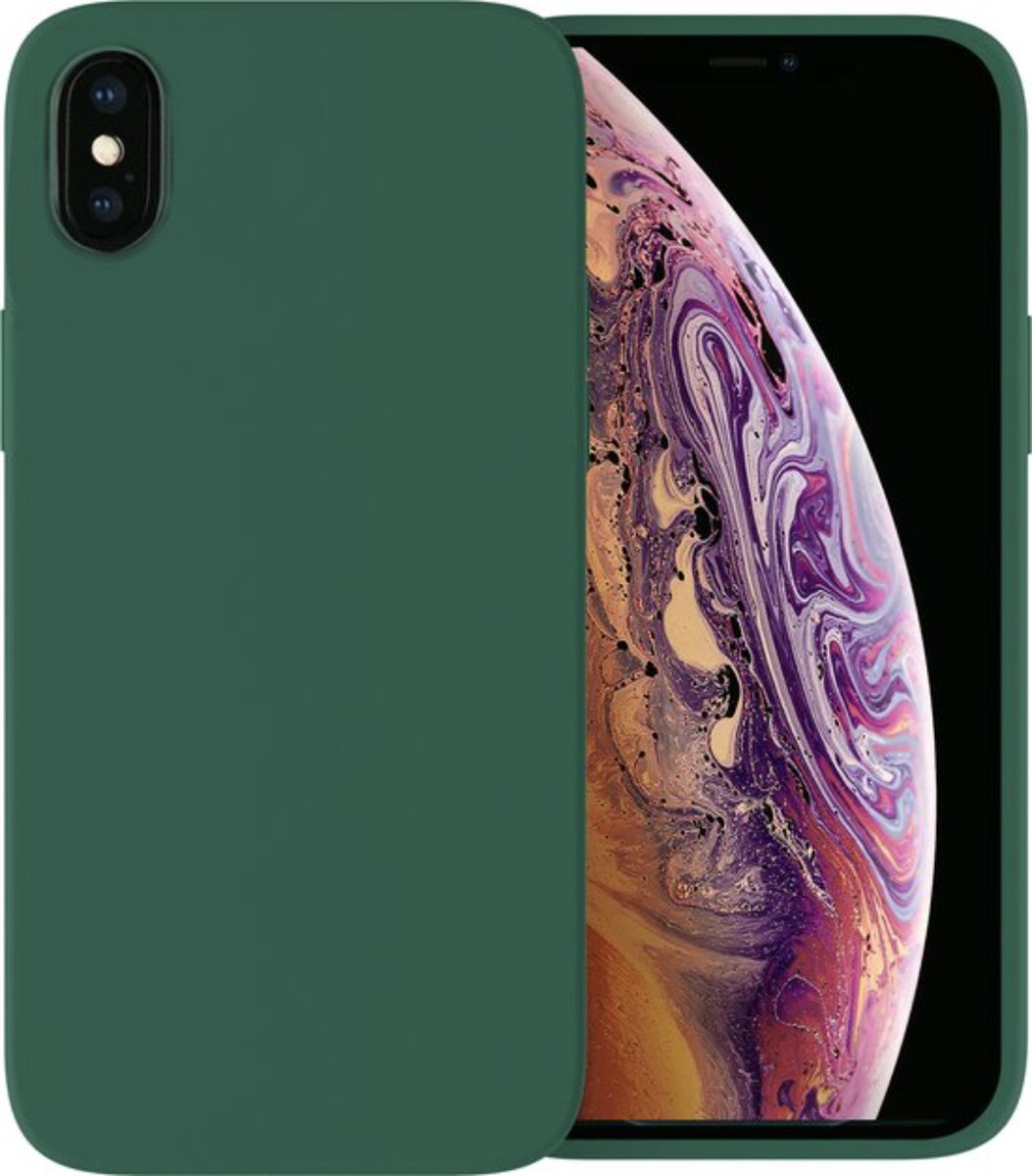 Supertarget hoesje geschikt voor Apple iPhone XR - Siliconen Back Cover - Groen - Dark Green - Donker Groen