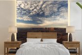 Behang - Fotobehang Massieve muren van de Grand Canyon en de kromme Colorado rivier in Noord Amerika - Breedte 280 cm x hoogte 280 cm