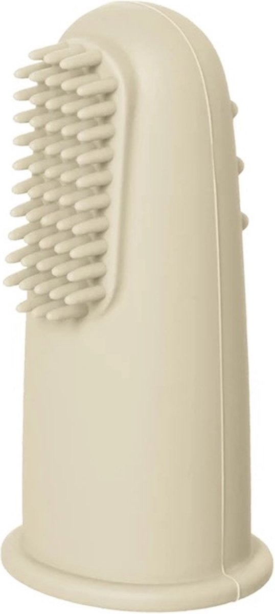 IL BAMBINI - Finger Toothbrush - Baby vingertandenborstel - set van 2 -Tandenborstel siliconen - Cream