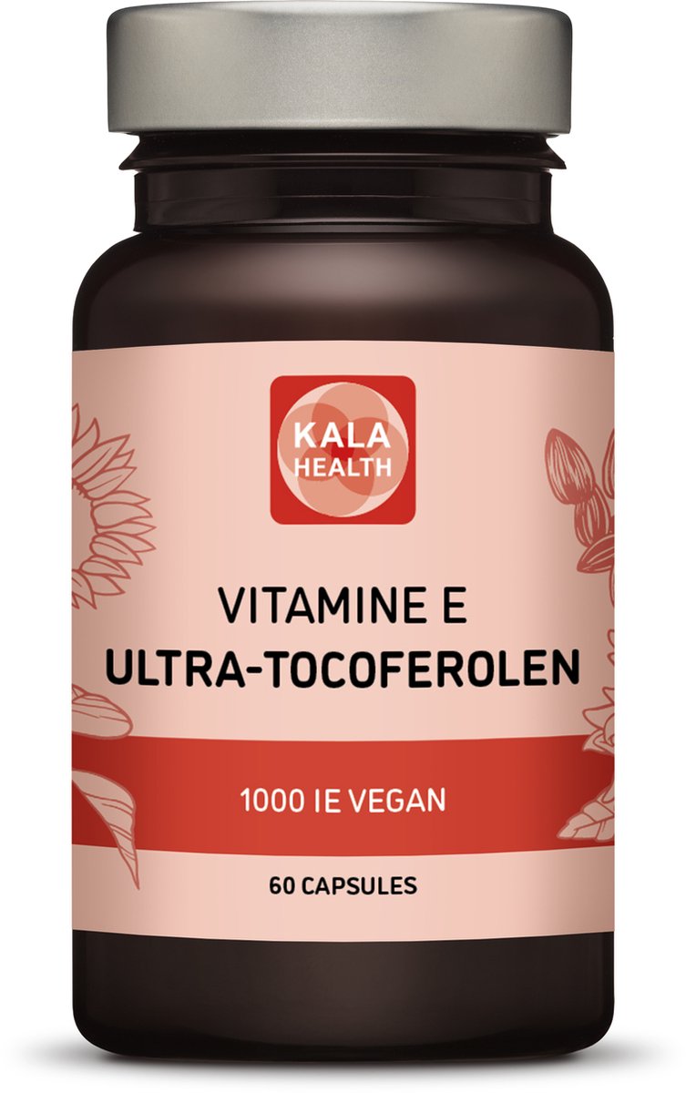 Vitamine E - 60 Ultra Tocoferol 750IE Capsules - Bevat alle 4 de vormen van Tocoferol - Hoog gedoseerd - Kala Health