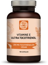 Vitamine E - 180 Ultra Tocotriënol 200mg Capsules - Unieke formule met alle 4 de vormen van Tocotriënol - Kala Health