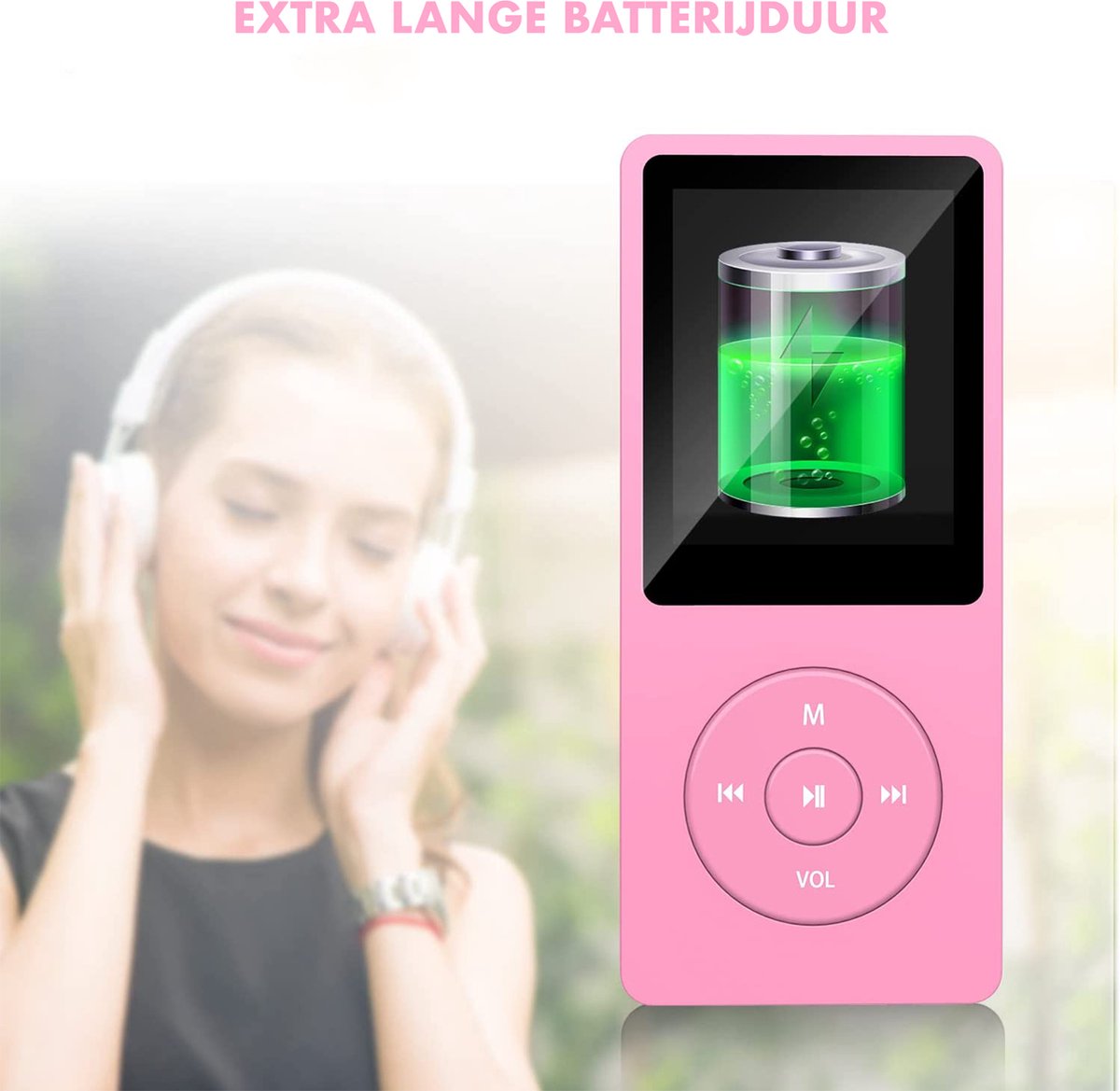 Lecteur MP3 Bluetooth - Rose - Mp3 - Mp4 - Radio FM - Carte