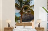 Behang - Fotobehang Tropisch strand bij Riviera Maya bij Tulum in Mexico - Breedte 120 cm x hoogte 240 cm