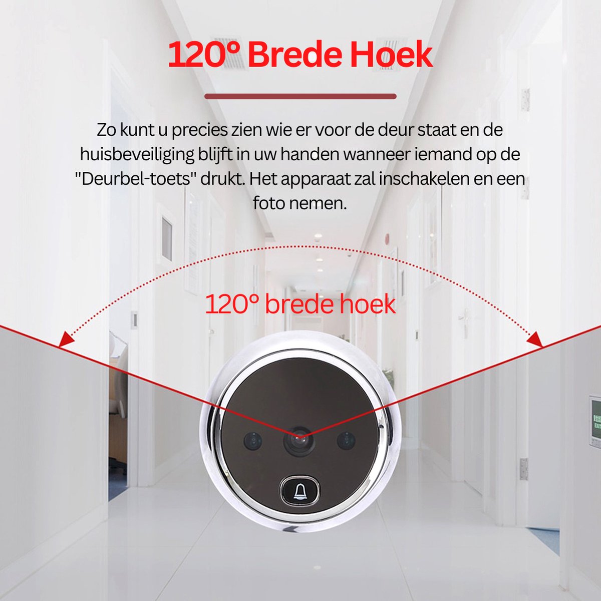 Kijkgat Camera – Camera Met Kijkscherm Binnen – Met Nachtzicht – 120 ...