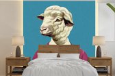 Papier peint Papier peint photo en vinyle - Homme absurde à tête de mouton largeur 350 cm x hauteur 350 cm - Tirage photo sur papier peint (disponible en 7 tailles)