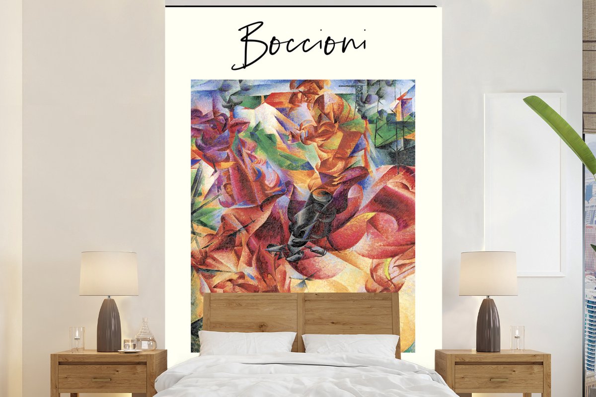 Behang - Fotobehang Kunst - Schilderij - Umberto Boccioni - Elasticità - Breedte 155 cm x hoogte 240 cm