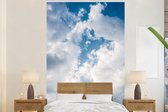 Behang - Fotobehang Blauwe lucht met wolken - Breedte 195 cm x hoogte 300 cm